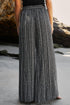 Striped Printed Slit Wide Leg High Waist Pants